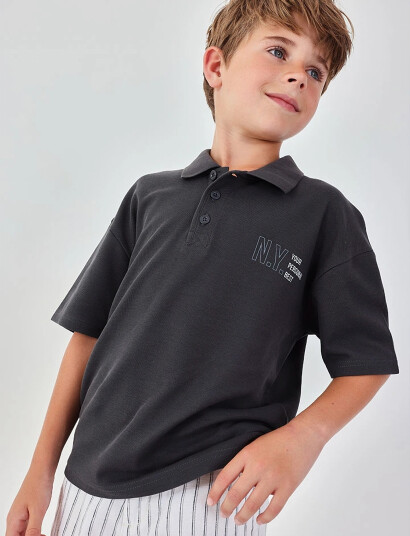 Boboli Knit Polo For Boy  Bci Grey 110