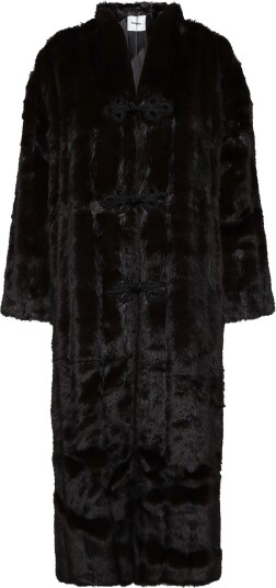 Topshop Tsarizona Longline Detail Jacket Otw   CHOCOLATE BROWN   M