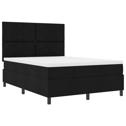  Box Spring Seng med Madrass Mørk Grå 160x200 cm