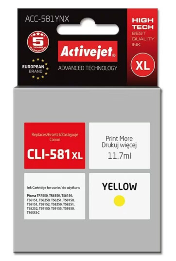 Original blekkpatron Activejet ACC-581YNX Gul