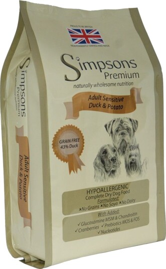 Simpsons Premium Tørrfôr Adult Sensitive And & Poteter Sparepakke 2 X 12 kg