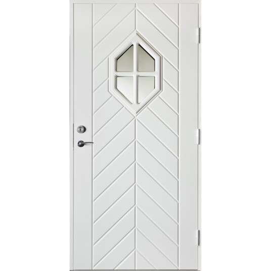 Harmonie Ytterdør hemsedal hvit 90x200 høyre m/sotet glass Harmonie Ytterdør hemsedal hvit 90x200 høyre m/sotet glass
