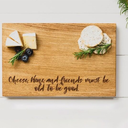 Scottish Made  Skjærebrett eik cheese wine & friends 30x20 cm