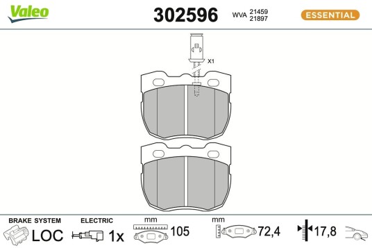 VALEO 302596 Bremseklosser