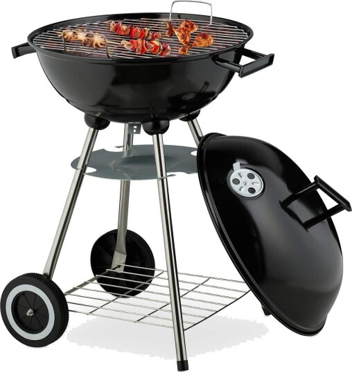 Northix stor kulegrill med hjul og askeoppsamler
