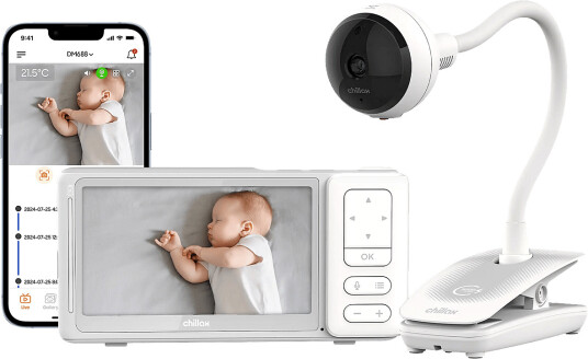 Chillax Giraffe Portable Clip 5" Connected Video Baby Monitor White One Size Chillax Giraffe Portable Clip 5" Connected Video Baby Monitor White One Size