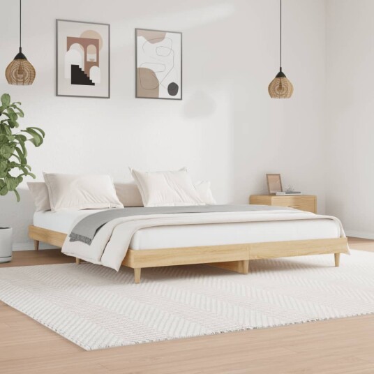vidaXL Sengeramme sonoma eik 140x200 cm konstruert tre 8720845795252