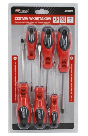 Awtools S2 Skrutrekkere 6 Stk. (Aw36805) Awtools S2 Skrutrekkere 6 Stk. (Aw36805)