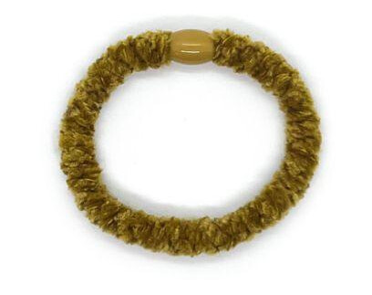 OnFleek Hoops Velvet Myke Hårstrikker   Mustard Green