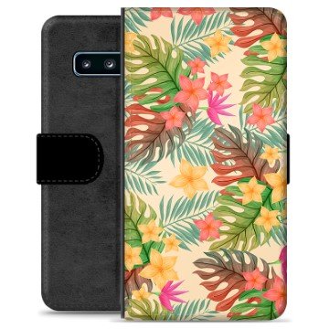 Samsung Galaxy S10 Premium Lommebok-deksel Rosa Blomster