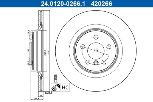 ATE 24.0120-0266.1 Bremseskive
