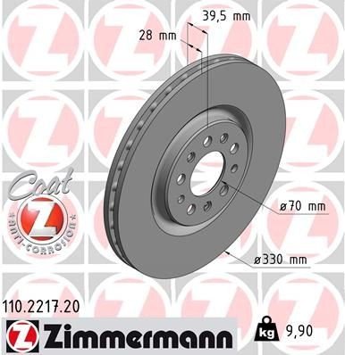 Bremseskive ZIMMERMANN 110.2217.20 Bremseskive ZIMMERMANN 110.2217.20