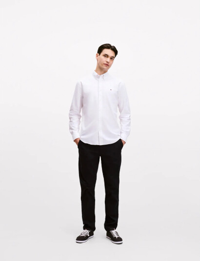 Tommy Hilfiger Core Flex Poplin Solid Rf Shirt - White - XXXL