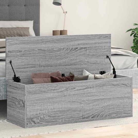 Oppbevaringsboks grå sonoma 102x35x35 cm konstruert tre Oppbevaringsboks grå sonoma 102x35x35 cm konstruert tre