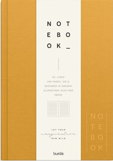 Burde Notebook Textile Mustard Lined A5