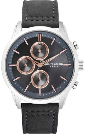 Pierre Cardin Herreklokke PC902741F05 Champerret Grå/Lær Ø46 mm Pierre Cardin Herreklokke PC902741F05 Champerret Grå/Lær Ø46 mm