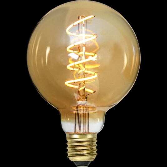 LED lampe E27 G95 Decoled Spiral Amber