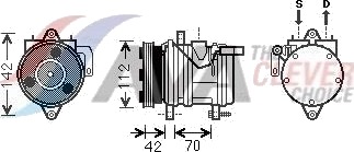 AVA COOLING SYSTEMS KAK168 AC-kompressor