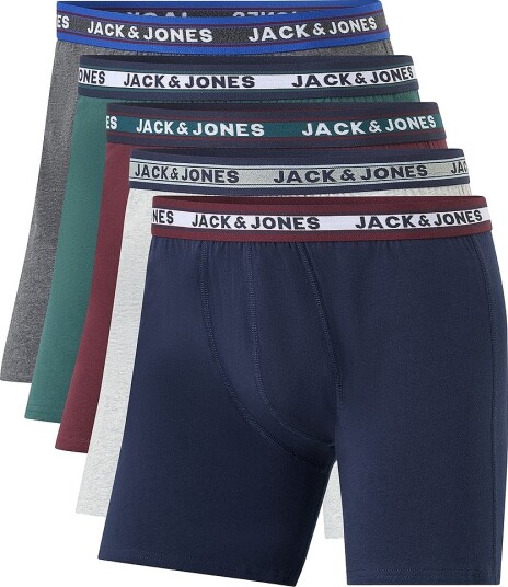Jack & Jones Plus Boksershorts Jacoliver Trunks 5 pakning Grå Jack & Jones Plus Boksershorts Jacoliver Trunks 5 pakning Grå