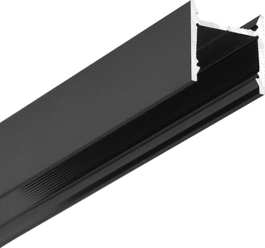 Topmet 2m aluminiumsprofil LEVEL12 C/U1   Sort anodisert påbygging LED skinne