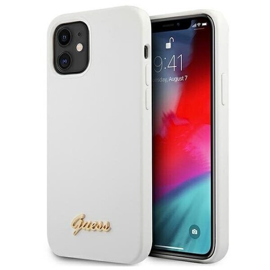 Guess Etui Guess Guhcp12slslmgwh Apple Iphone 12 Mini Biały/White Hardcase Metal Logo Script