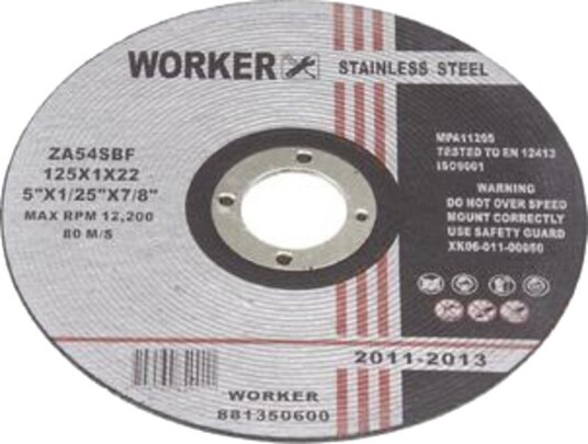 Worker Kappeskive Inox Ø125mm tykkelse 1,0mm - til rustfri stål 1x125mm