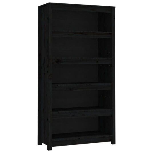 vidaXL Bokhylle svart 80x35x154 cm heltre furu vidaXL Bokhylle svart 80x35x154 cm heltre furu