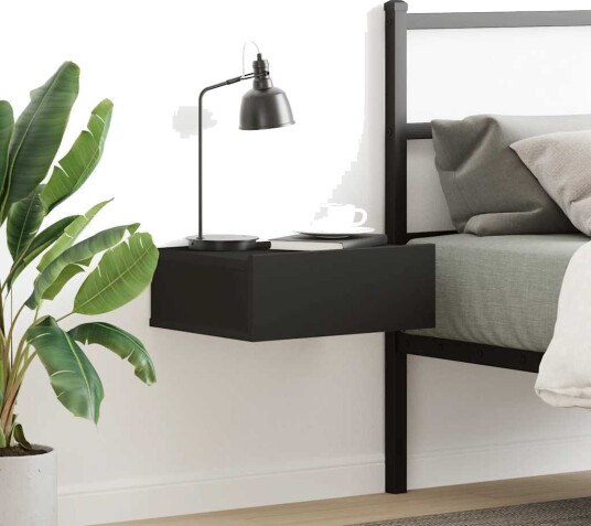 vidaXL Flytende nattbord svart 40x30x15 cm konstruert tre