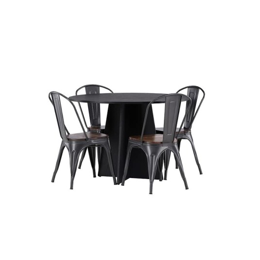 Venture Home Spisegruppe Venture Home Bootcut Ø110 cm med 4 Tempe Stoler GR23262
