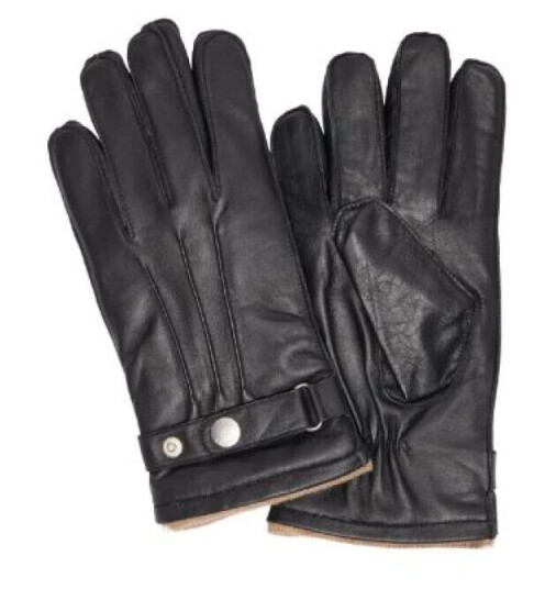 Selected Homme Svart Selected Homme Slhpoul Leather Gloves Småting Svart M/L