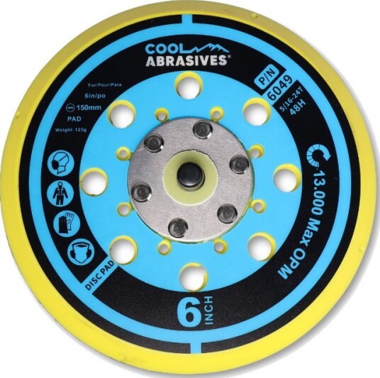 Cool Abrasives Bakplate For Luftdrevne Eksenterslipere Ø150mm 48 Hull