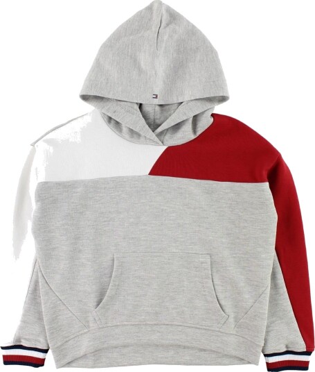 Tommy Hilfiger Hettegenser Grå Melert m. Rød/Hvit Tommy Hilfiger 14 år 164 Hettegenser