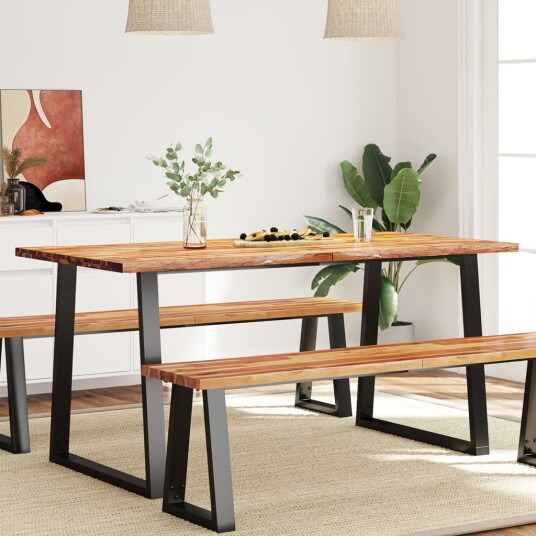 Spisebord med naturlig kant 160x80x75 cm heltre akasie 353290