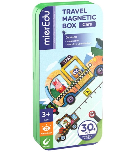 mierEdu Magnetic Travel Box - Cars - Multi/patterned - ONE SIZE