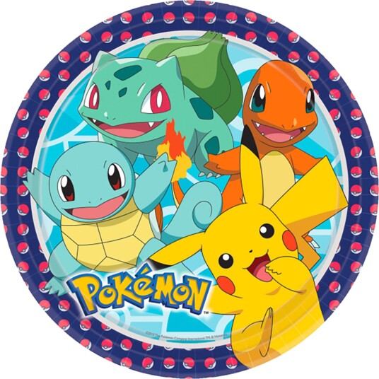 Amscan International Papptallerkener Pokemon - 8-pakning Amscan International Papptallerkener Pokemon - 8-pakning