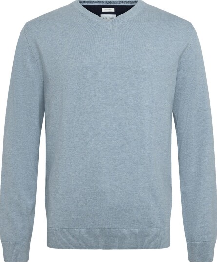 Tom Tailor Basic V Neck Knit   Blue   XXL
