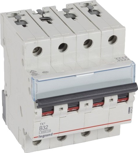 Legrand TX³ MCB automatsikring B32 4P 4M 6/6kA