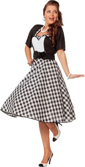 Wilbers & Wilbers 50-talls Jente Svart Hvit Kostyme XX-Large 004149-V-052