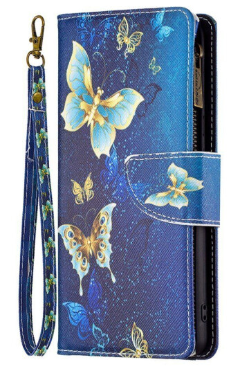 INCOVER Samsung Galaxy A73 (5G) PU Skinn Flip Deksel Med Lommebok - Blå Sommerfugler