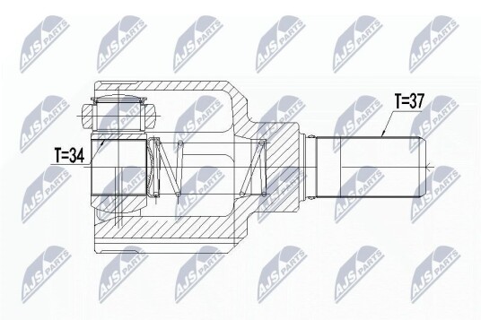 Nty Drivknute drivaksel NTY NPW PE 040