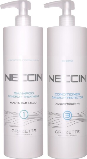 Neccin No.1 Anti-Dandruff Shampoo 1000 ml & No.3 Dandruff Protector Co