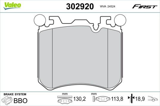 Bremseklosser VALEO 302920