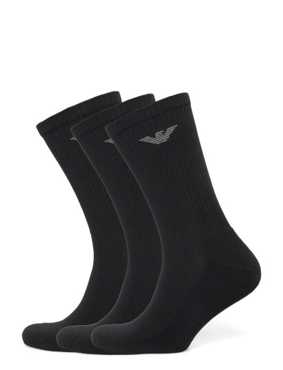 Giorgio Armani Emporio Armani Men's Knit Short Socks Black ONE SIZE