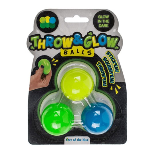 Out of the Blue Throw & Glow Balls - 3-pakning Out of the Blue Throw & Glow Balls - 3-pakning