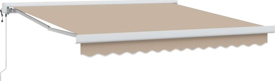 Automatisk Uttrekkbar Markise Beige 350x250 cm Markise Erstatningsstoff for 3,5x2,5 m Ramme Beige