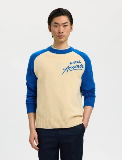 Selected Slhreuben Hotel Amour Relaxed Crew Neck   Cream   XL