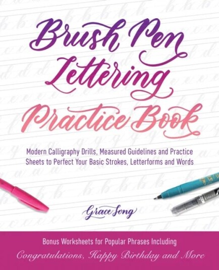 Brush Pen Lettering Practice Book Av Grace Song