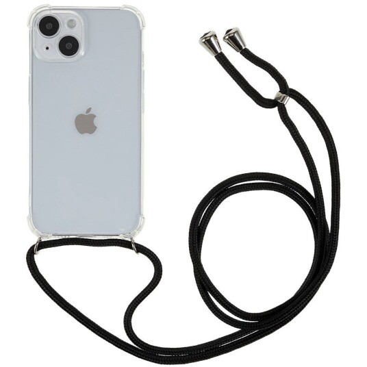 INCOVER iPhone 14 Fleksibelt Plast Bakdeksel med Snor / Stropp - Gjennomsiktig