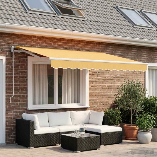 vidaXL Uttrekkbar markise sand 450 × 350 cm Polyester