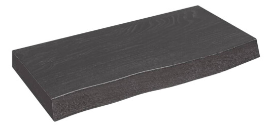 vidaXL Vegghylle m?rkegr? 60x30x6 cm behandlet heltre eik